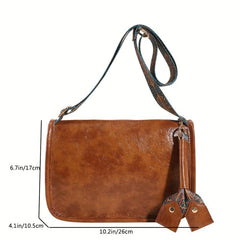 Vintage Square Bag Retro Pattern Wide Strap Women
