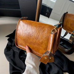 Vintage Square Bag Retro Pattern Wide Strap Women