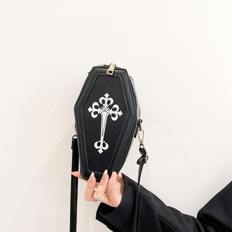 Gothic Coffin Novelty Bag Crossbody Handbag for Halloween