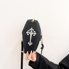 Gothic Coffin Novelty Bag Crossbody Handbag for Halloween
