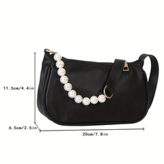 Faux Pearl Chain Shoulder Bag Women's Handbag