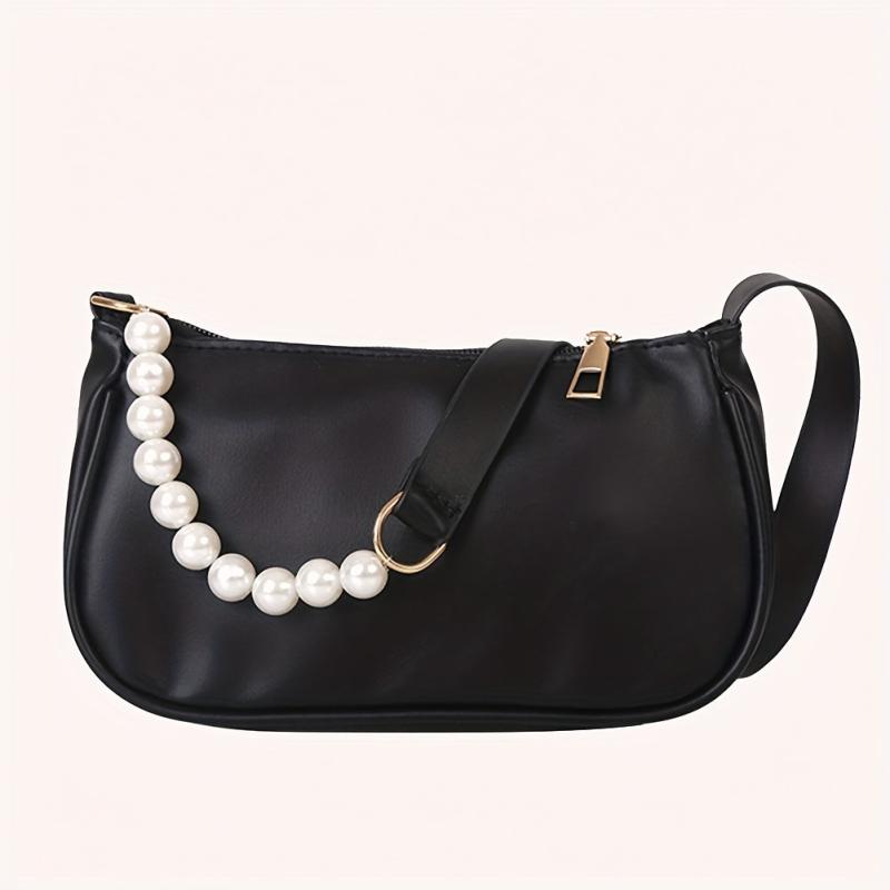 Faux Pearl Chain Shoulder Bag Women's Handbag