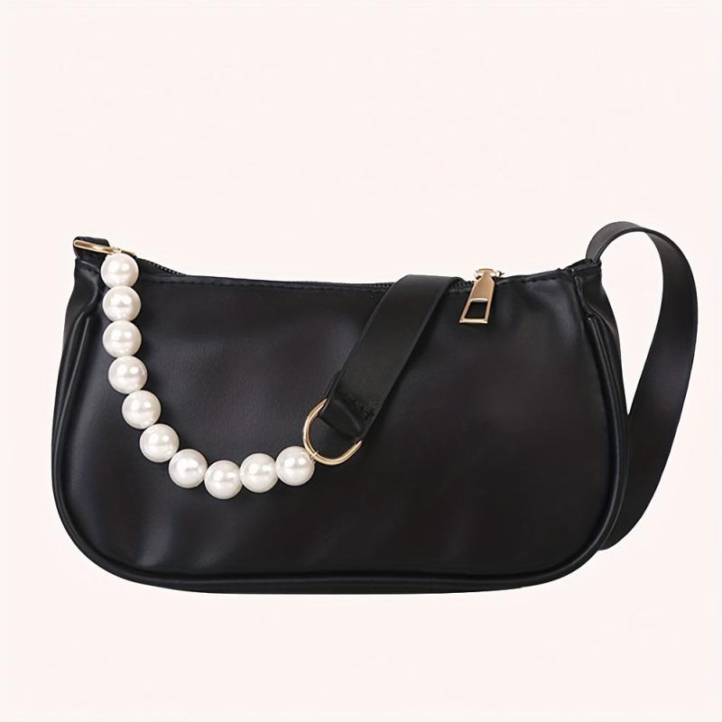 Faux Pearl Chain Shoulder Bag Women's Handbag