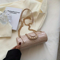 Stone Embossed Boston Bag Vintage PU Crossbody Bag Purses