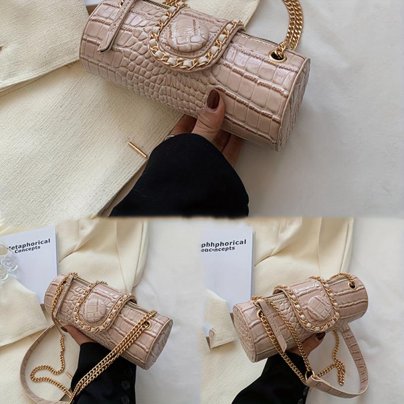 Stone Embossed Boston Bag Vintage PU Crossbody Bag Purses