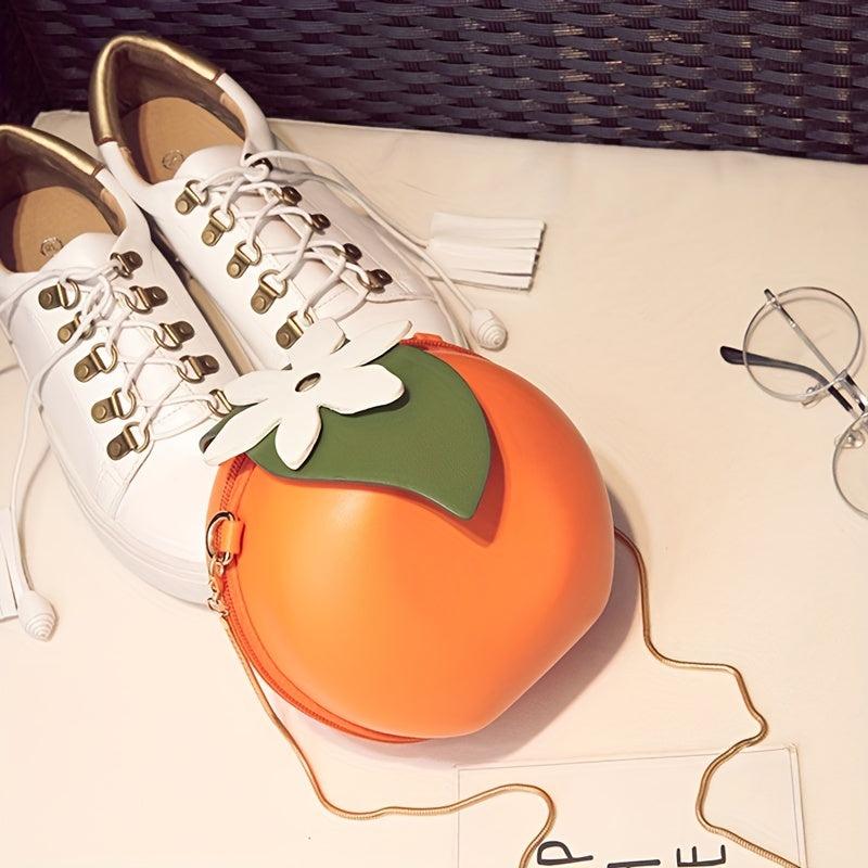 Orange Shape Crossbody Bag Funny Chain Shoulder Small Purses Handbags