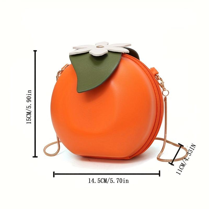 Orange Shape Crossbody Bag Funny Chain Shoulder Small Purses Handbags