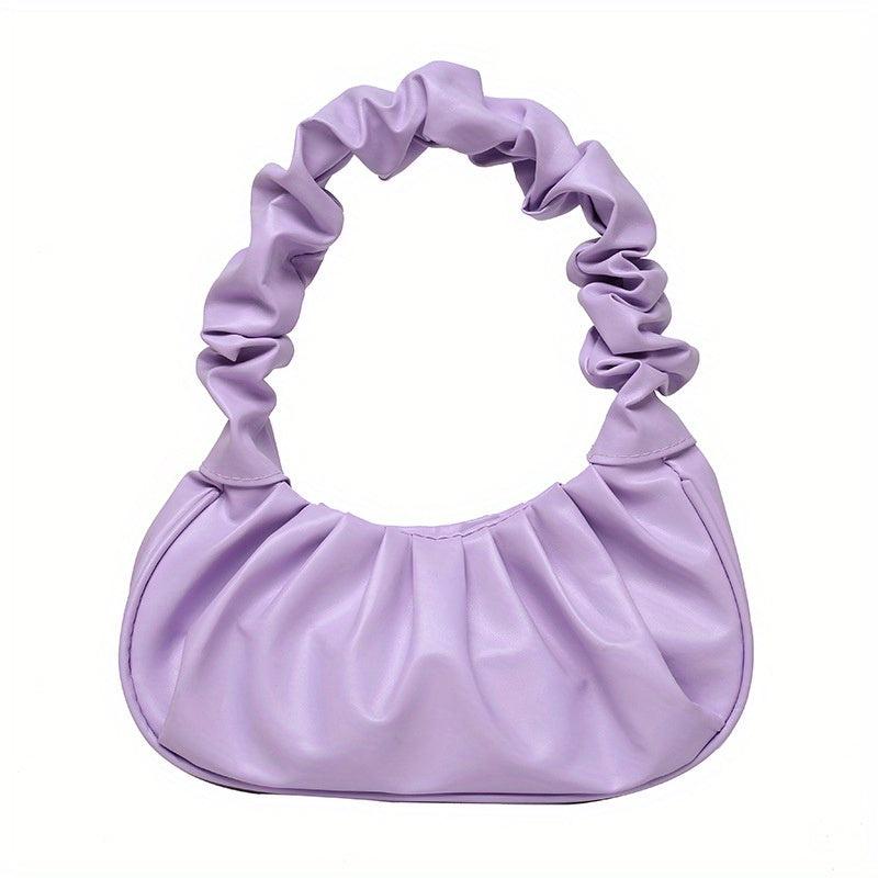 Pleated Cloud Underarm Bag PU Leather Purse