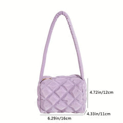 Quilted Shoulder Bag Solid Underarm Bag Women's Handbag 15 X 11 X 11 0cm