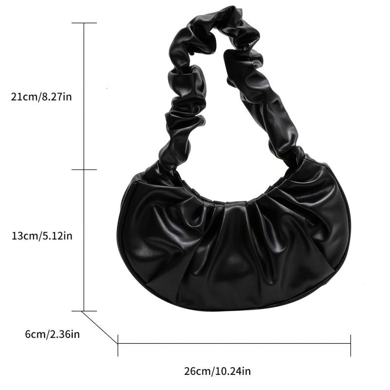 Minimalist Ruched Baguette Bag Solid Niche Underarm Bag All Match