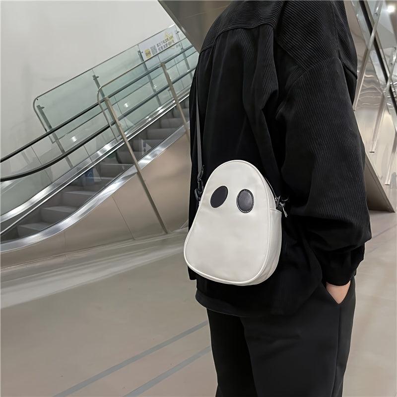 Ghost Skull Novelty Bag Funny Goth Small Zipper Shoulder Bag