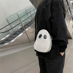 Ghost Skull Novelty Bag Funny Goth Small Zipper Shoulder Bag