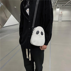 Ghost Skull Novelty Bag Funny Goth Small Zipper Shoulder Bag