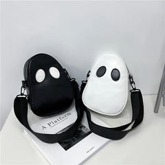 Ghost Skull Novelty Bag Funny Goth Small Zipper Shoulder Bag