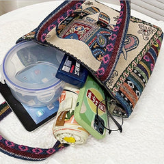 Embroidered Shoulder Bag Ethnic Handbag Zipper Women's Purse