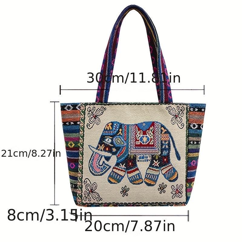 Embroidered Shoulder Bag Ethnic Handbag Zipper Women's Purse