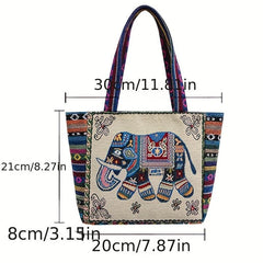 Embroidered Shoulder Bag Ethnic Handbag Zipper Women's Purse