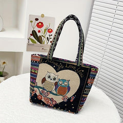 Embroidered Shoulder Bag Ethnic Handbag Zipper Women's Purse