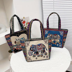 Embroidered Shoulder Bag Ethnic Handbag Zipper Women's Purse