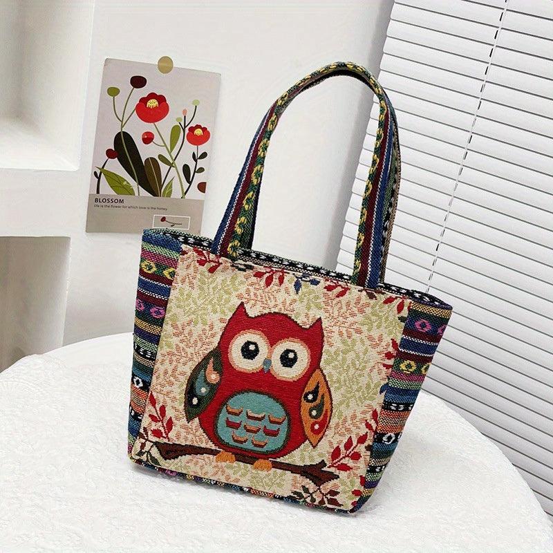 Embroidered Shoulder Bag Ethnic Handbag Zipper Women's Purse