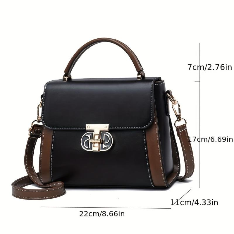 Top Handle Satchel Crossbody Bag PU Leather Handbag Purse
