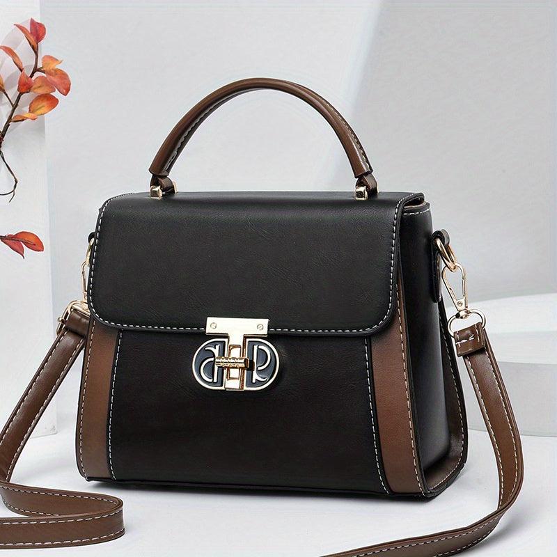 Top Handle Satchel Crossbody Bag PU Leather Handbag Purse
