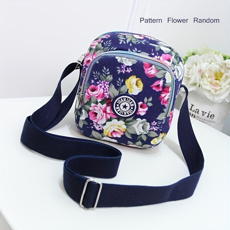 Floral Print Crossbody Phone Bag Lightweight Shoulder Bag