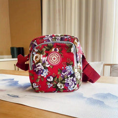 Floral Print Crossbody Phone Bag Lightweight Shoulder Bag