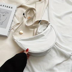 Women's Minimalist Crossbody Shoulder Bag Solid Hobo Bag
