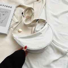 Women's Minimalist Crossbody Shoulder Bag Solid Hobo Bag