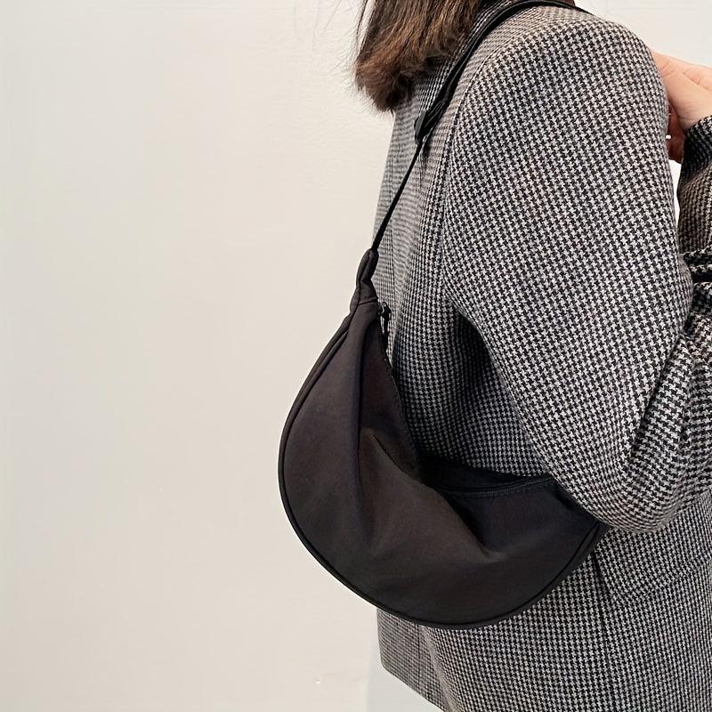 Women's Minimalist Crossbody Shoulder Bag Solid Hobo Bag