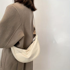 Women's Minimalist Crossbody Shoulder Bag Solid Hobo Bag