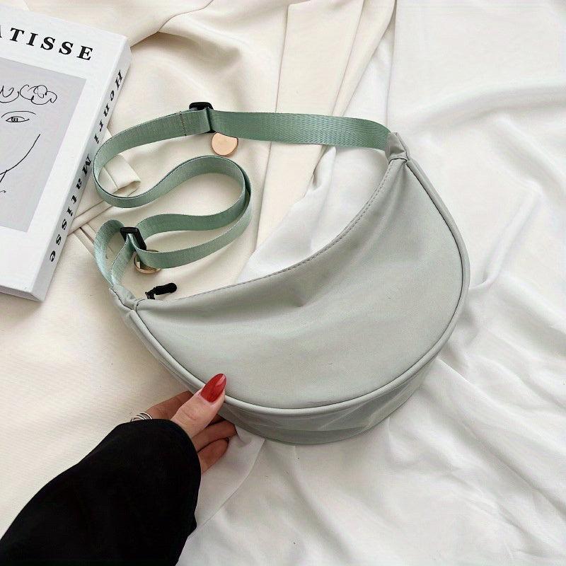 Women's Minimalist Crossbody Shoulder Bag Solid Hobo Bag