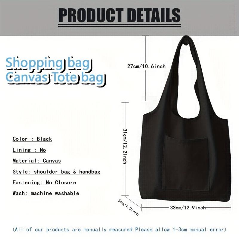 Flower Letter Canvas Tote Bag for Women