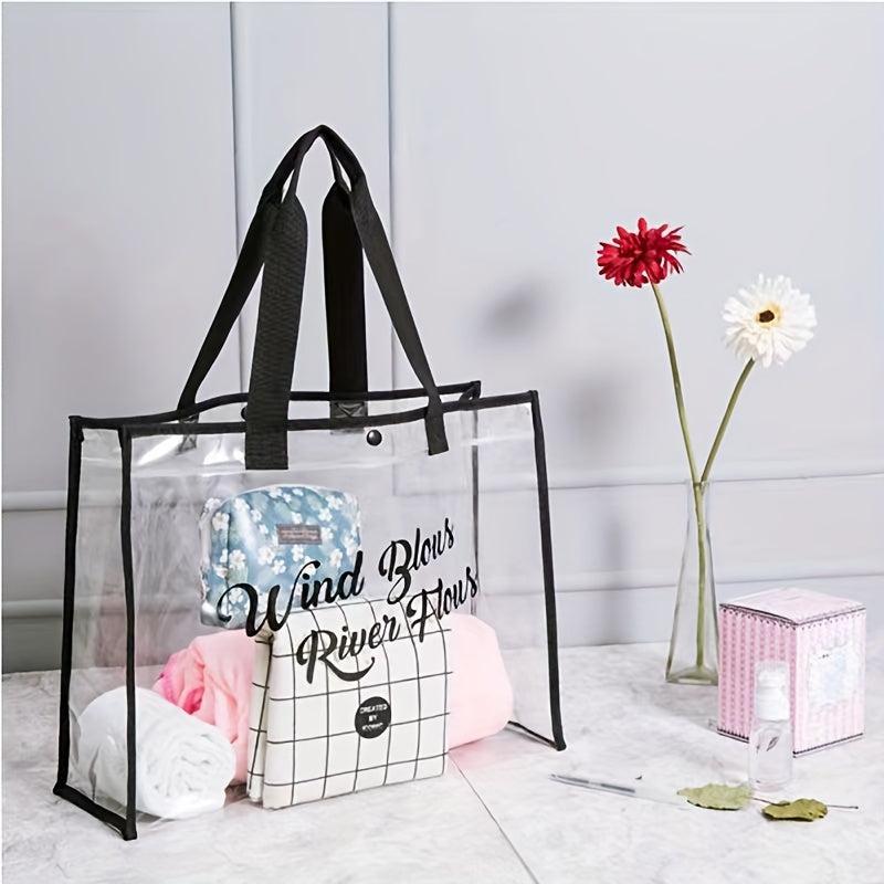 Clear PVC Waterproof Storage Bag Large Capacity Shoulder Beach Bag