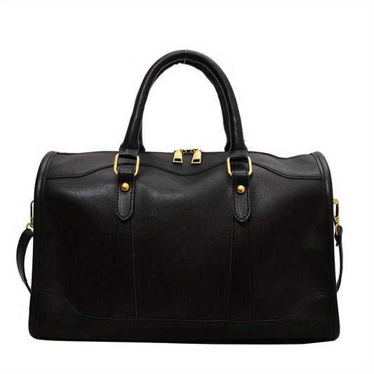 Vintage Boston Bag For Women Classic Style Crossbody Bag PU Leather