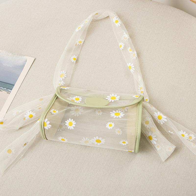 Printed Jelly Shoulder Bag PVC Transparent Stylish Crossbody Bag
