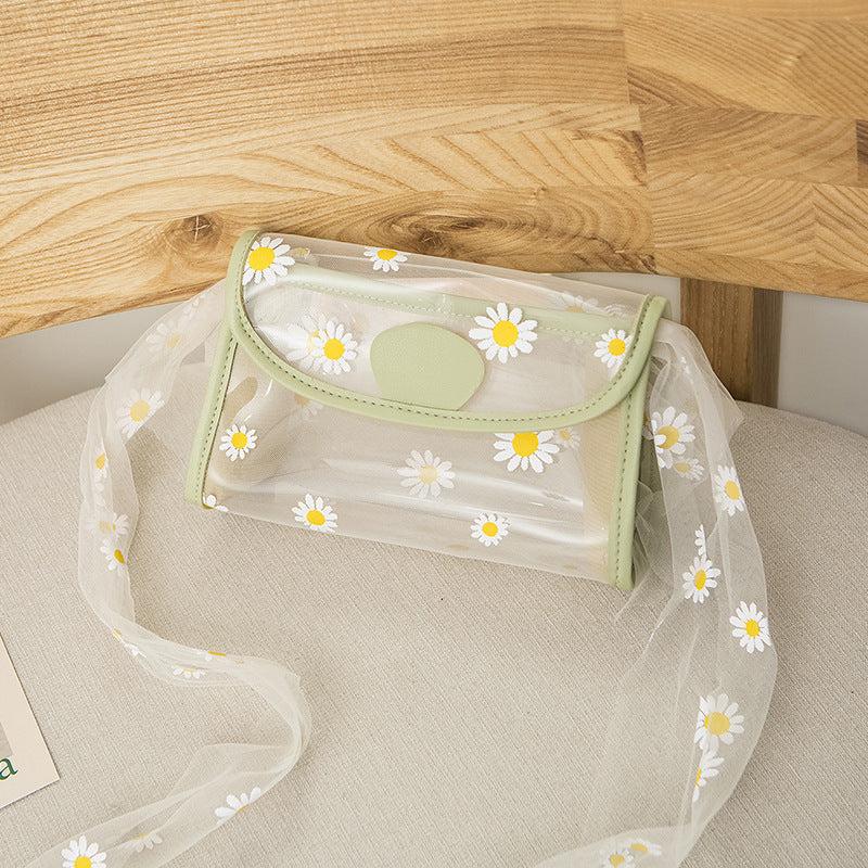 Printed Jelly Shoulder Bag PVC Transparent Stylish Crossbody Bag