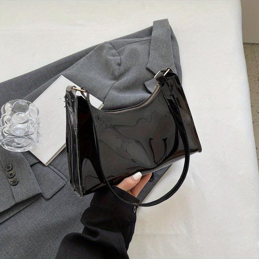 Transparent Jelly Bag All Match Baguette Zipper Bag