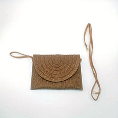 Straw Clutch Bag Boho Style Crossbody Handbag