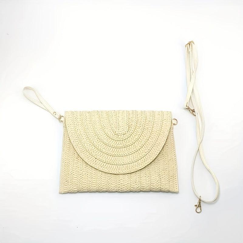 Straw Clutch Bag Boho Style Crossbody Handbag