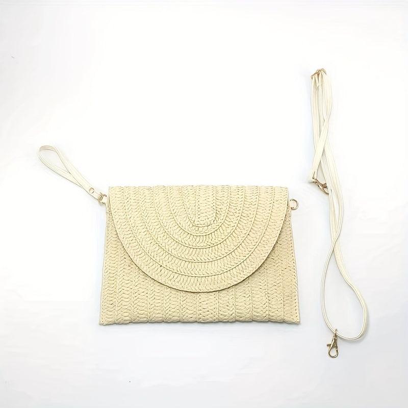 Straw Clutch Bag Boho Style Crossbody Handbag
