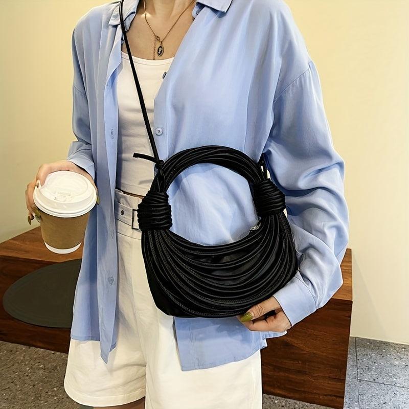 Hand Woven Handbags Line Bundles Braided Knot Shoulder Bag Niche Clutch Purse