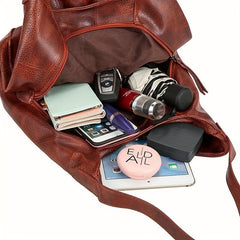 Vintage Tote Bag Solid Shoulder Bag Women's Work Bag