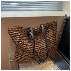 Straw Woven Large Capacity Tote Bag Lightweight Shoulder Bag