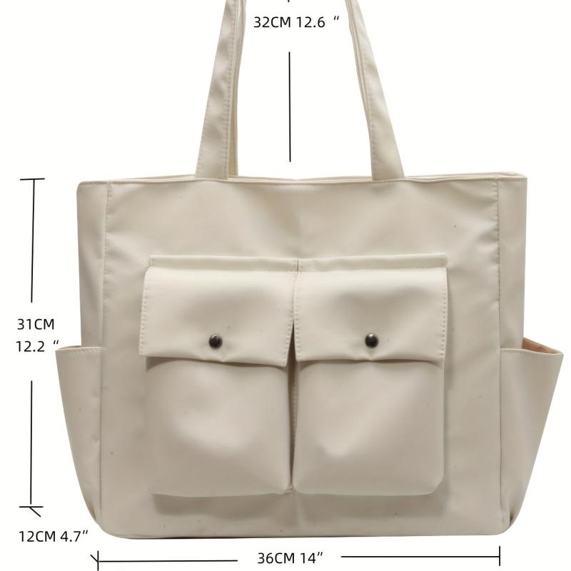 Minimalist Solid Tote Bag All Match Storage Bag For Work Women's Shoulder Bag
