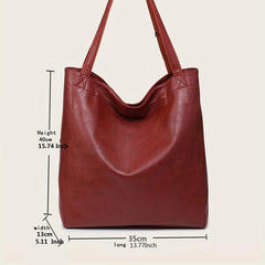 Large Capacity Vintage Tote Shoulder Bag for Work