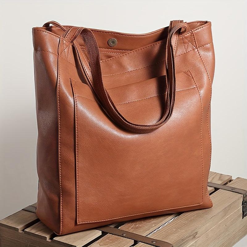 Large Capacity Vintage Tote Shoulder Bag for Work