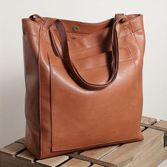 Large Capacity Vintage Tote Shoulder Bag for Work