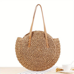 Straw Shoulder Bag Lightweight All Match Storage Bag For Travel